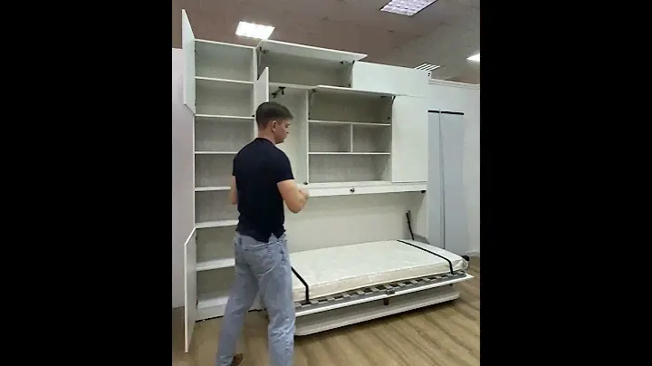 Горизонтальная шкаф-кровать трансформер со столом
