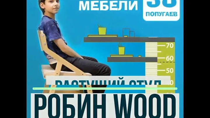 Растущий стул Робин WOOD для детей и подростков из натурального дерева с комплектом мягких подушек