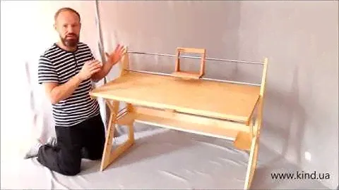 Большая парта из дерева "ФУТУР" - детская деревянная мебель от производителя в Украине