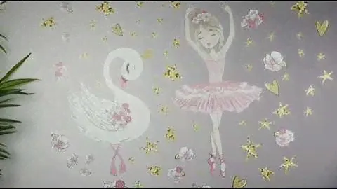 VEROL / Интерьерные наклейки "Балерина и лебедь" на стену детские наклейка для интерьера девочек