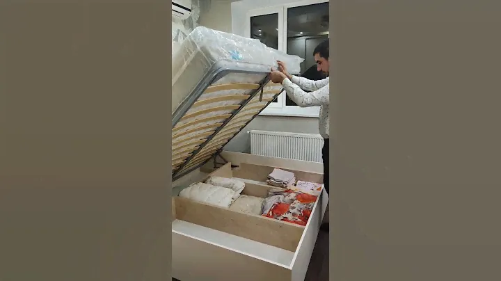 Кровать с подъемным механизмом в спальню.Наша работа. Производство мебели в Анапе M-STUDIO.#спальня