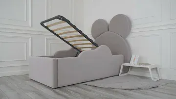Детская кровать Микки, цвет серый, велюр